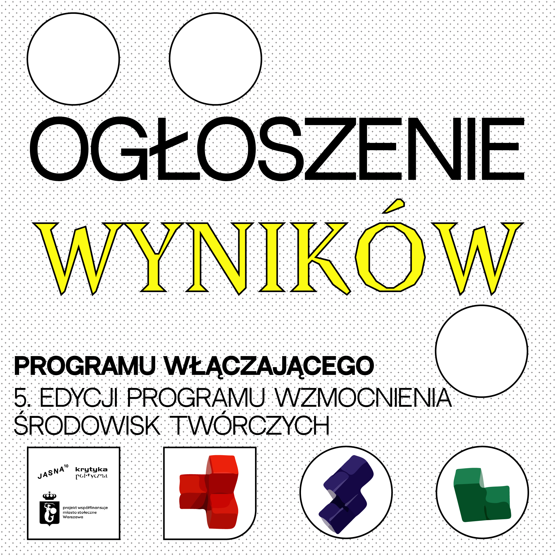 Grafika informacyjna: "Ogłoszenie wyników 5. edycji PWŚT", logotypy